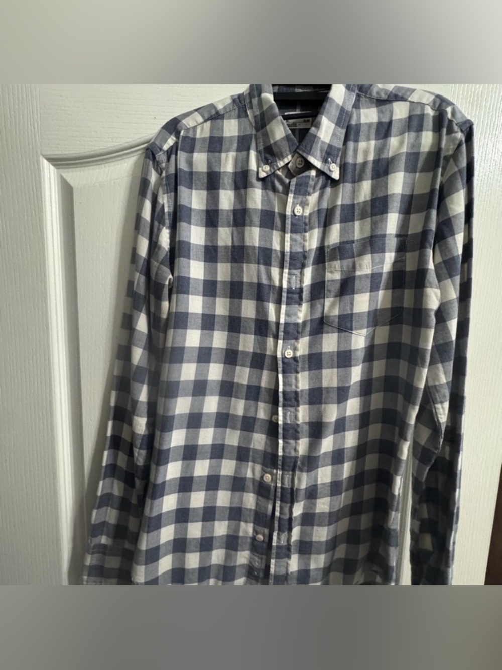 Club Monaco Navy and White Button-Down Shirt